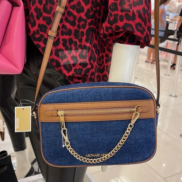 Michael Kors Jet Set Item Large East West Zip Chain Crossbody XBody 
Indigo - Picture 11 of 16